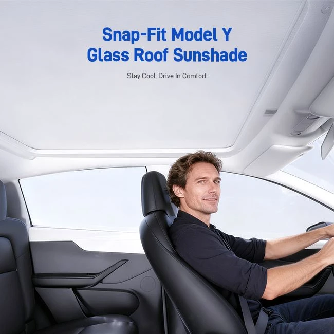 Snap-fit model Y stakleni krovni suncobran